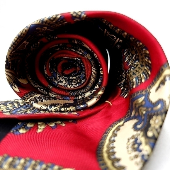Silk Accents 100% Silk Men’s Long Traditional Neck tie Paisley Patterned Design - Picture 10 of 11